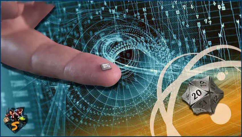 Onlayn kazino slotlaridagi tasodifiy raqamlar generatori va ushbu fotosuratdagi raqamli chip.