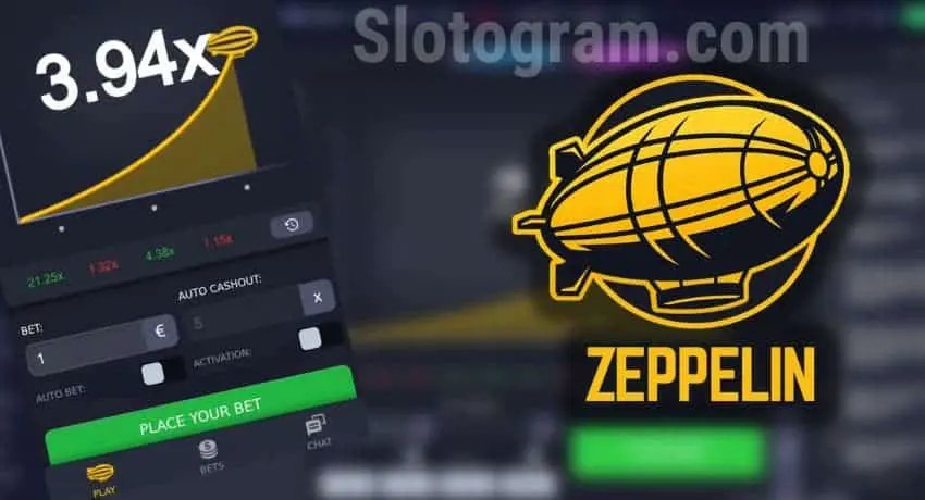 Review, tactics, bonus, crash game demo mode Zeppelin in the crash casino in the photo.