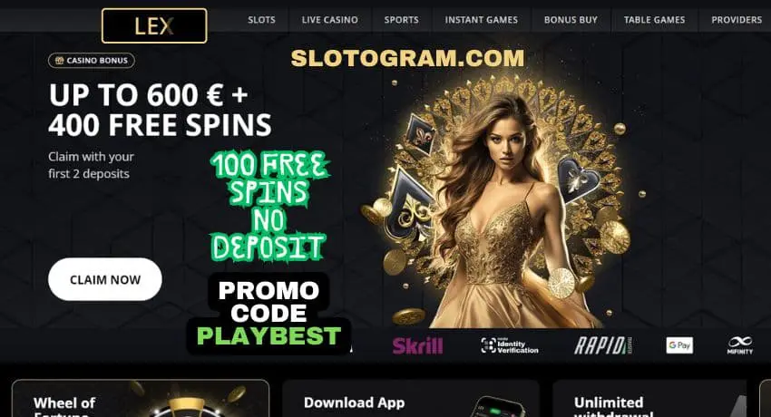 కాసినో డిపాజిట్ల కోసం ఉచిత స్పిన్‌లు మరియు €600 బోనస్ LEX 2025 ఫోటోలో ఉంది.