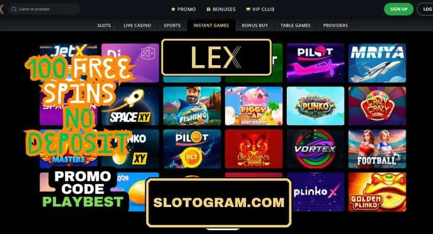 స్లాట్లు మరియు క్రాష్ గేమ్స్ మరియు Aviator Spribe కాసినోలో LEX చిత్రంపై.