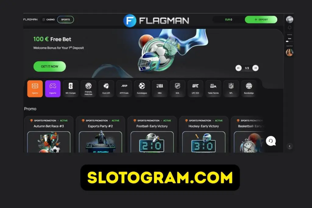 Бонусы на ставках на спорт в казино Flagman.