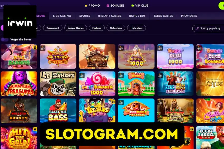 Каталог игровых автоматов в Irwin Casino: популярные слоты, новинки и поиск игр.