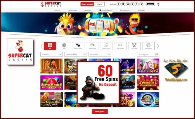 Los giros sin depósito de SuperCat Casino están en la foto.