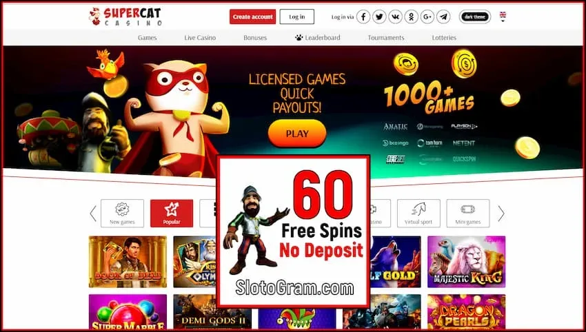 Oficjalna recenzja SuperCat Casino (2020) + bonus bez depozytu znajduje się na zdjęciu.