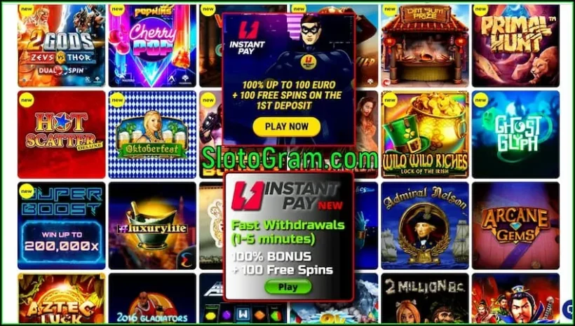 Slot Kasino Anyar kanthi Pembayaran cepet InstantPay ana foto.