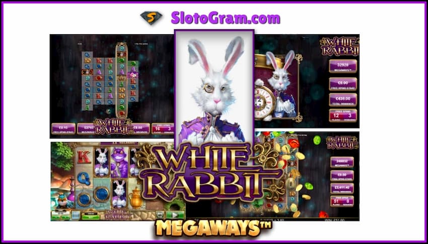 ស្លតជាមួយប្រាក់រង្វាន់ទិញ White Rabbit MEGAWAYS (Big Time Gaming) ស្ថិតនៅក្នុងរូបថត។