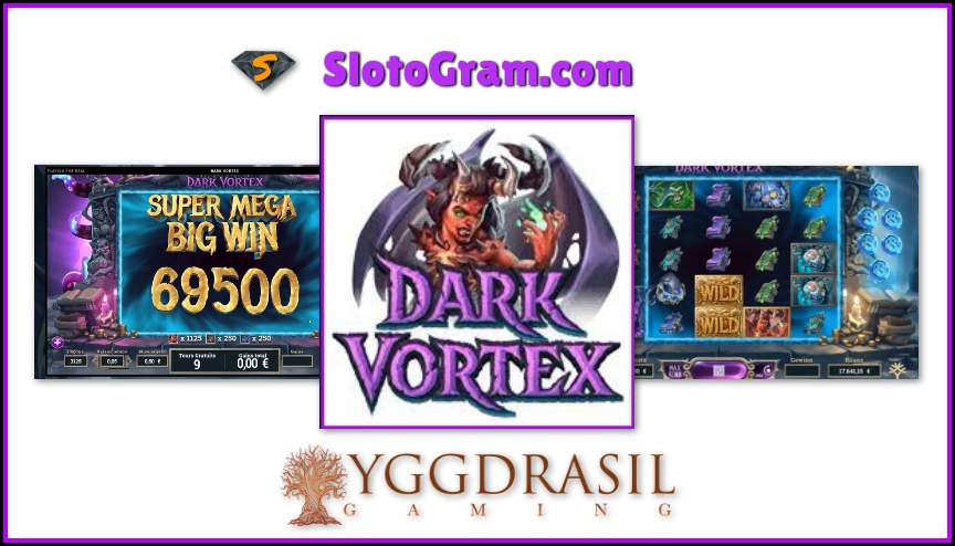 Слот с покупкой бонуса Dark Vortex от провайдера YGGDRASIL есть на фото.