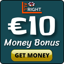 Денежный Бонус Без Депозита (€10) без депозита за регистрацию в казино All Right есть на фото.