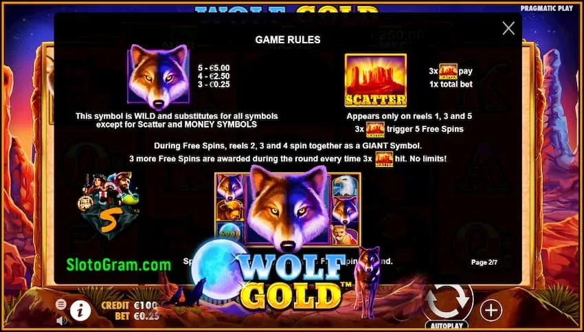 Бонусные Символы Scatter в слоте Wolf Gold от Pragmatic Play есть на фото.