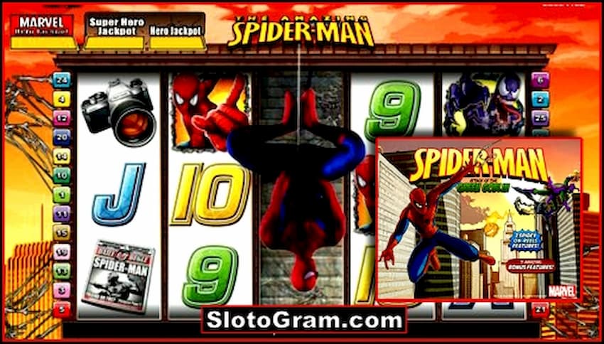 Фирменный слот казино Spider-Man на портале SlotoGram есть на фото.