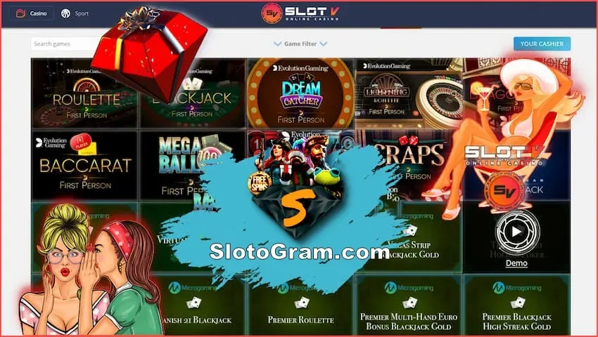 Настольные игры казино Slot V есть на фото.