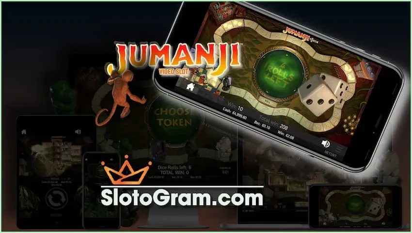 Slot machine review Jumanji from provider NetEnt on the picture.