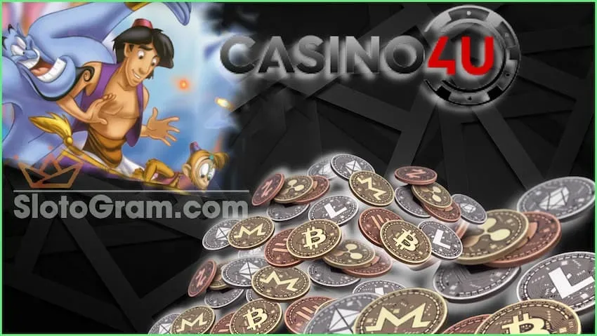 Casino4u での高速ペイアウトと暗号通貨での支払いが写真にあります。
