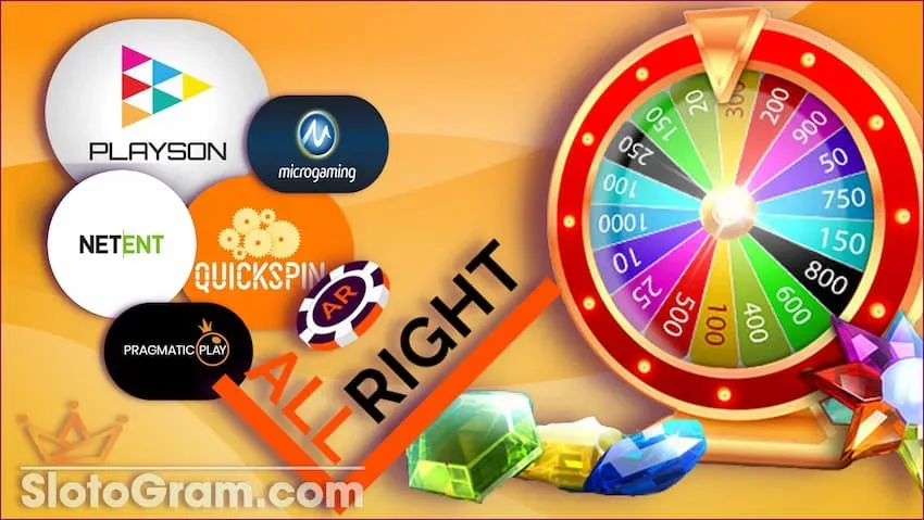 В All Right Casino множество игр от первоклассных провайдеров на сайте Slotogram.com на фото есть