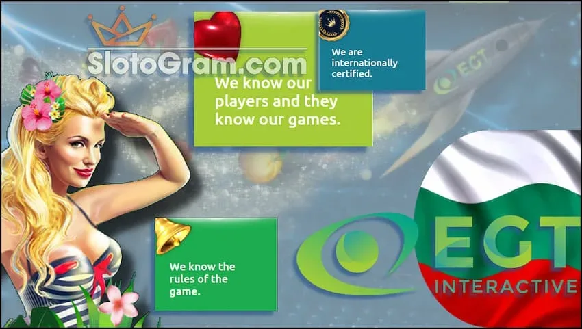 Unternehmen EGT Der bulgarische Entwickler von Spielesoftware zeichnet sich durch eine große Anzahl von Bonusrunden auf der Website SLotоgram.com aus, auf dem Foto befindet sich
