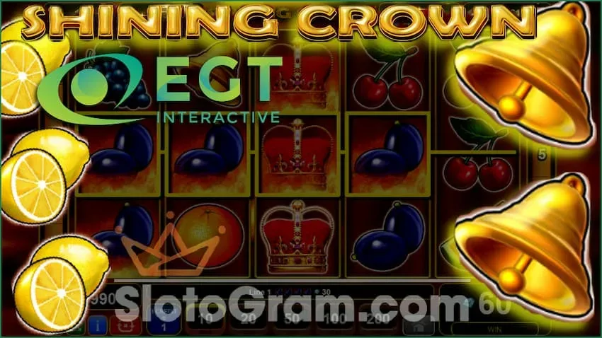 Fendeto Shining Crown havas demo-version, kiu ebligas al vi provi ĉiujn ĝiajn funkciojn en la retejo SLotоgram.com en la foto estas