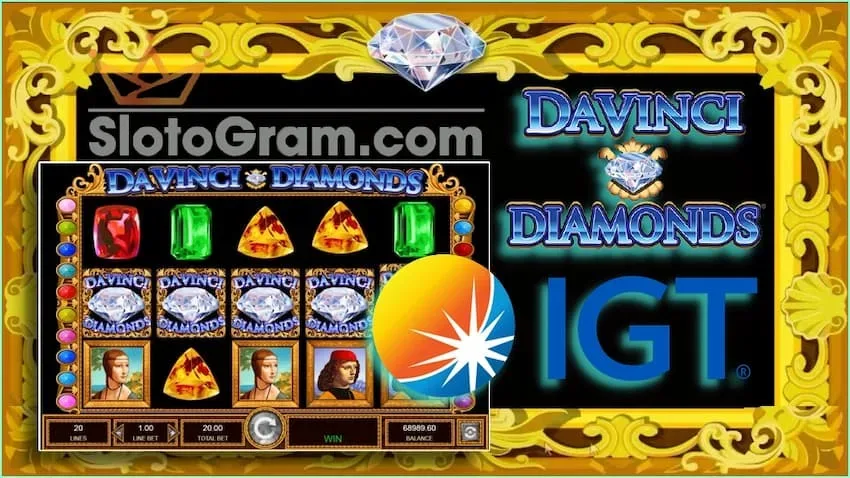 Da Vinci Diamonds поражает возможным количеством фриспинов на сайте Slotogram.com на фото есть