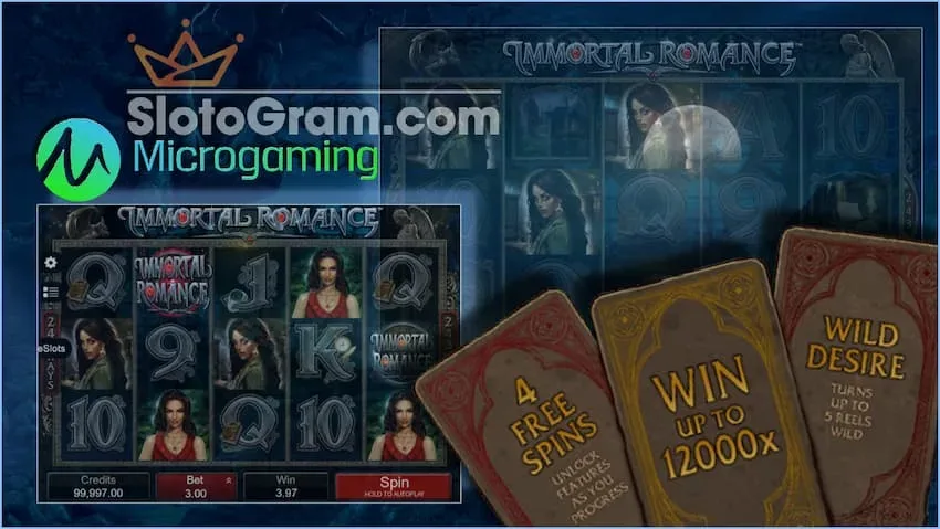 Immortal Romance 부터 Microgaming 사이트에 5 개의 릴과 243 개의 페이 라인이있는 경기장이 있습니다. Slotogram.com 있다