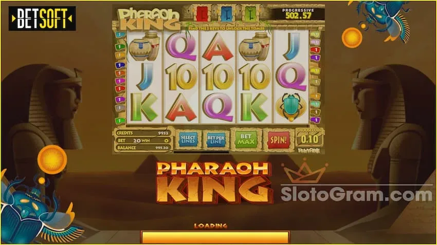Pharaoh king hat in dynamyske, spannende plot en oantreklik ûntwerp op 'e side Slotogram.com op de foto is der
