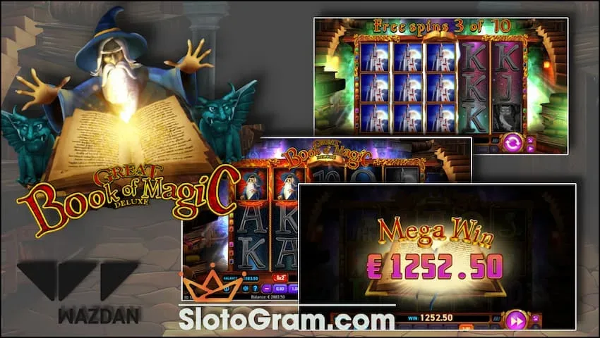Дополнительной особенностью Great Book of Magic Deluxe слота является бонусная игра на сайте Slotogram.com на фото есть
