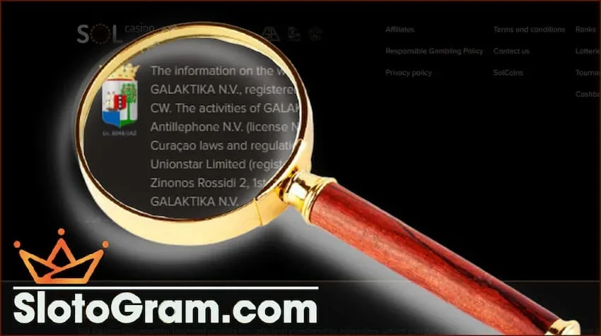 Лицензия для игрока является гарантией исполнения обязательств и защитой на сайте Slotogram.com на фото есть