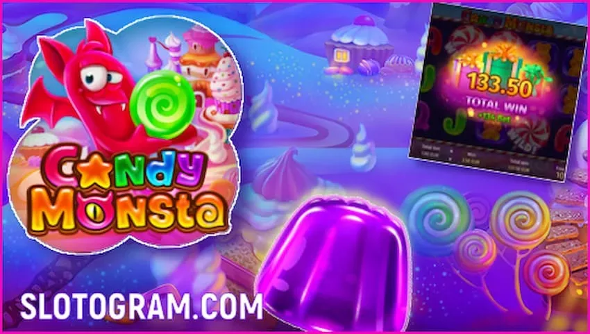 Get free spins on the slot Candy Monstra at the casino Legzo on the picture.