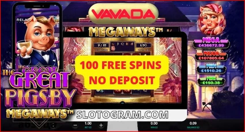 Spielen Sie einen kostenlosen Spielautomaten The Great Pigsby im Casino VAVADA auf dem Foto.
