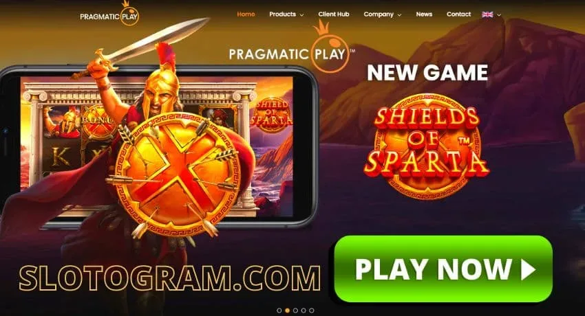 Nuwe slot Shields of Sparta van 'n aanlyn casino verskaffer Pragmatic Play op die prentjie.