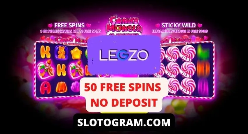 50 безкоштовних обертань в слоті Candy Monstra в казино LEGZO на світлині.