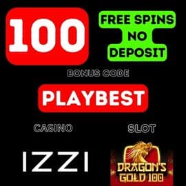 Dapatkan 100 Putaran Percuma Tanpa Deposit di Kasino IZZI Untuk Pendaftaran (Kod Bonus PLAYBEST)