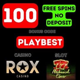 Kritt 100 Gratis Spins Keng Einzahlung am Casino ROX Fir Umeldung (Bonus Code PLAYBEST)