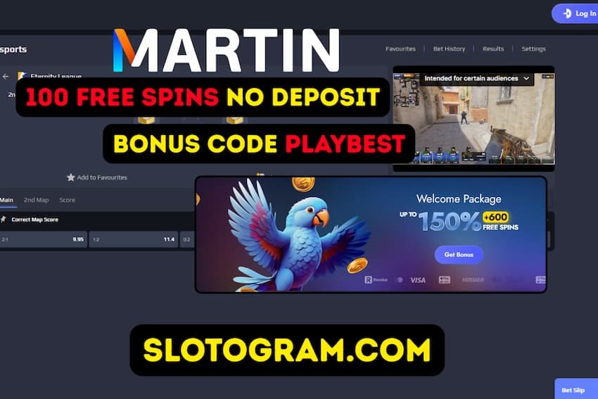 Интерфейс раздела ставок на спорт в Martin Casino с линией коэффициентов на популярные футбольные матчи и киберспорт.