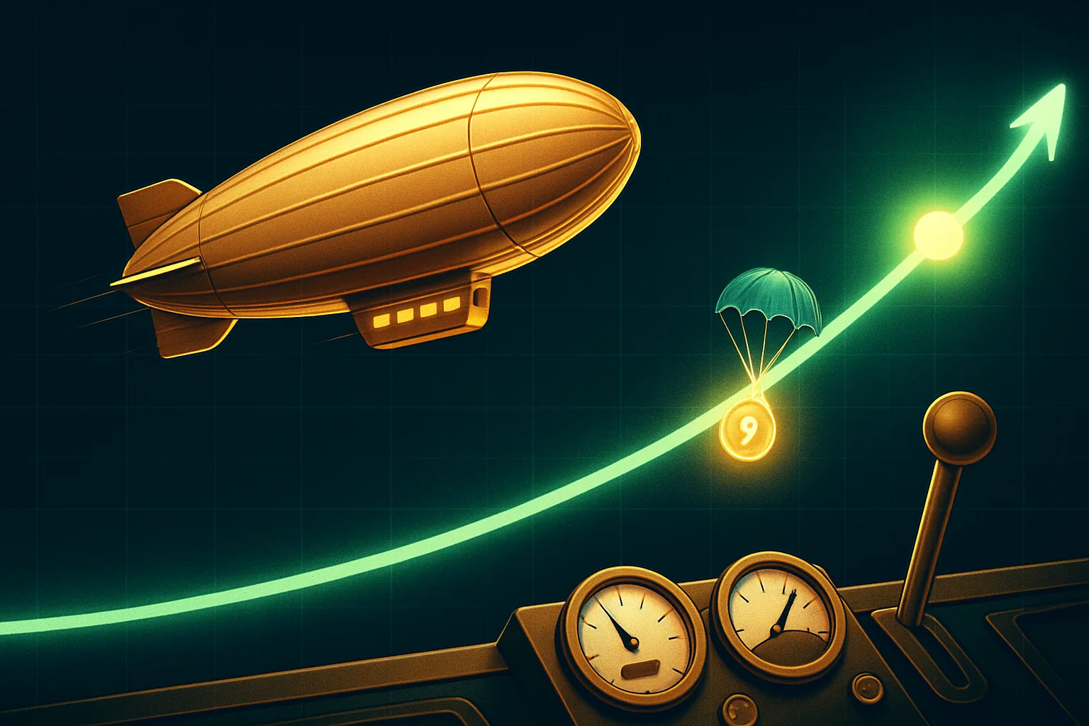 Стратегия Zeppelin — кэшаут на растущей кривой множителя